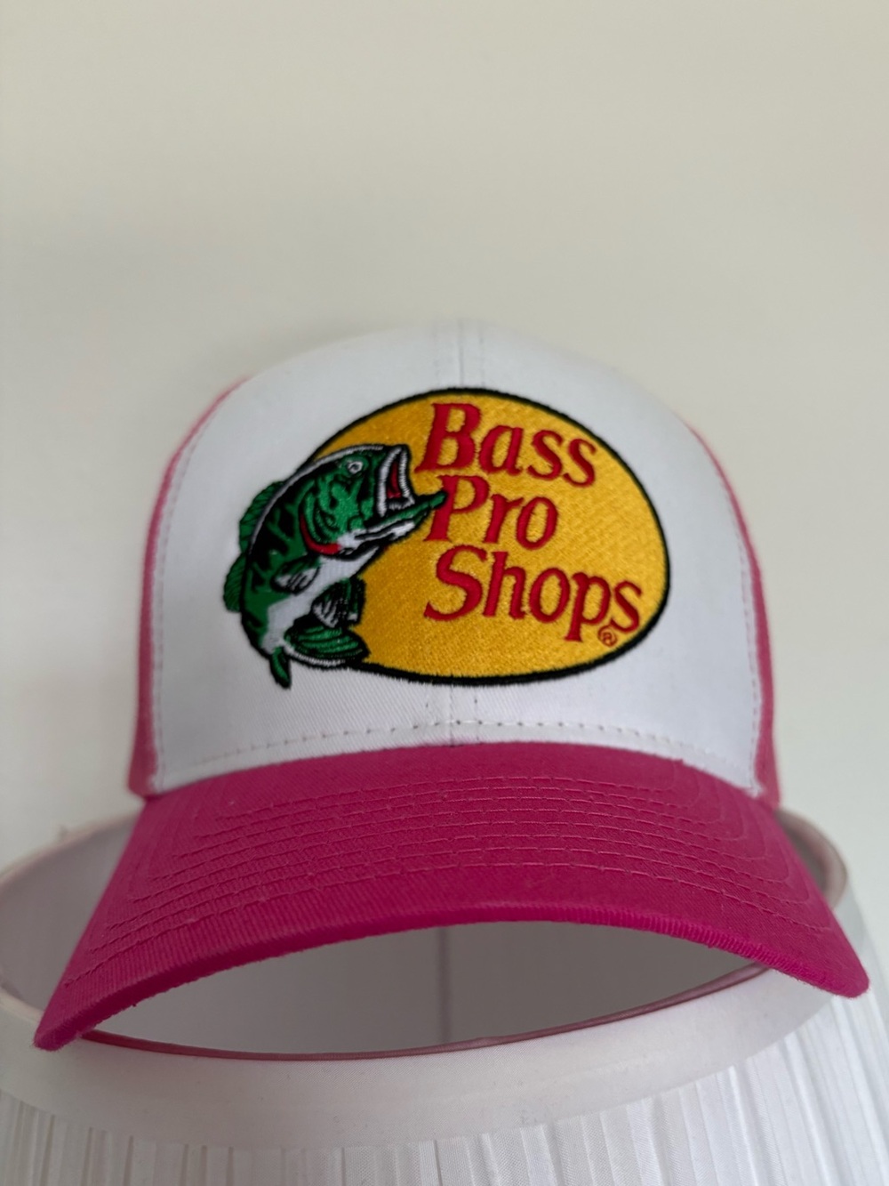 Bass Pro Shops Pink and White Logo Trucker Hat
